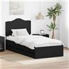 vidaXL Struttura letto con cassetti nera 90 x 200 cm Legno ingegnerizzato