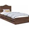 vidaXL Struttura letto in rovere marrone 90 x 200 cm Legno ingegnerizzato