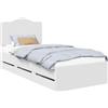 vidaXL Struttura letto con cassetti bianco 75 x 190 cm Legno ingegnerizzato