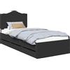 vidaXL Struttura letto con cassetti nera 75 x 190 cm Legno ingegnerizzato