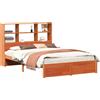 vidaXL Struttura letto con testiera contenitiva, marrone cerato, 150 x 200 cm