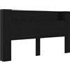 vidaXL Comodino con LED Rovere nero 180 x 16,5 x 103,5 cm