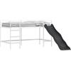vidaXL Letto a soppalco per bambini vidaXL con scivolo, bianco e antracite, 100 x 200 cm