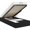vidaXL Struttura del letto imbottita, colore nero, effetto legno di quercia, dimensioni 193 x 90 x 25 cm