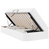 vidaXL Letto contenitore con materasso, spazio contenitore, 2 pezzi, bianco, ecopelle