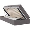 vidaXL Letto contenitore con materasso, grigio, in ecopelle, con spazio contenitore, 2 pezzi