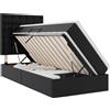 vidaXL Letto contenitore con testiera Nero 90 x 190 cm Pelle finta