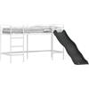vidaXL Letto a soppalco per bambini vidaXL con scivolo, bianco e antracite, 100 x 190 cm