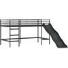 vidaXL Letto a soppalco per bambini con scivolo Nero e antracite 90 x 200 cm