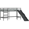 vidaXL Letto a soppalco per bambini con scivolo Nero e antracite 90 x 190 cm