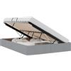 vidaXL Letto contenitore vidaXL, colore grigio chiaro, 135 x 190 cm, rivestito in tessuto