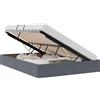 vidaXL Letto contenitore vidaXL, colore grigio scuro, 135 x 190 cm, rivestito in velluto