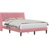 vidaXL Letto con testiera Rosa 140 x 200 cm Velluto