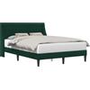 vidaXL Struttura letto con testiera Verde scuro 160 x 200 cm Velluto