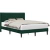 vidaXL Struttura letto con testiera Verde scuro 160 x 200 cm Velluto