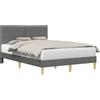 vidaXL Struttura letto con testata grigio scuro 120 x 190 cm in tessuto