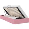 vidaXL Letto a panca con contenitore Rosa 90 x 190 cm in velluto