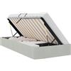 vidaXL Letto a panca con contenitore Grigio chiaro 90 x 200 cm Velluto
