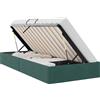 vidaXL Letto a panca con contenitore verde scuro 100 x 200 cm in velluto