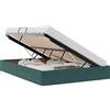 vidaXL Letto a panca con contenitore verde scuro 140 x 200 cm in velluto