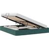 vidaXL Letto a panca con contenitore verde scuro 160 x 200 cm in velluto