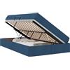 vidaXL Letto contenitore con materasso blu 120 x 190 cm poliestere
