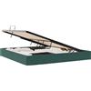 vidaXL Letto a panca con contenitore verde scuro 200 x 200 cm in velluto
