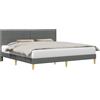 vidaXL Struttura letto con testiera grigio scuro 180 x 200 cm in tessuto