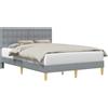 vidaXL Struttura letto con testiera grigio chiaro 160 x 200 cm in tessuto