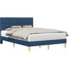vidaXL Letto con testiera blu 140 x 200 cm Tessuto