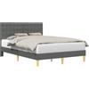 vidaXL Struttura letto con testata grigio scuro 120 x 190 cm in tessuto