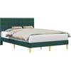 vidaXL Struttura letto con testiera Verde scuro 160 x 200 cm Tessuto