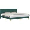 vidaXL Struttura letto con testiera verde scuro 180 x 200 cm in tessuto