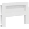 vidaXL Comodino con contenitore, bianco lucido, MDF