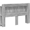 vidaXL Comodino con contenitore in materiale composito effetto legno grigio Sonoma