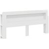 vidaXL Comodino con contenitore, bianco lucido, MDF