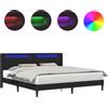 vidaXL Struttura letto con strisce luminose a LED, nero, 180 x 200 cm, ecopelle