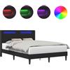vidaXL Struttura letto con strisce luminose a LED, nero, 120 x 190 cm, ecopelle