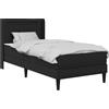 vidaXL Struttura letto con materasso nero 90 x 200 cm in Pelle finta