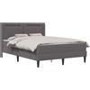 vidaXL Struttura letto con materasso grigio 140 x 190 cm in Pelle finta