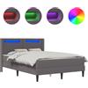 vidaXL Struttura letto con materasso grigio 160 x 200 cm in Pelle finta