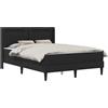 vidaXL Struttura letto con materasso nero 160 x 200 cm in Pelle finta