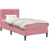 vidaXL Letto con materasso e testiera rosa 100 x 200 cm in velluto