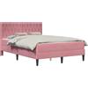 vidaXL Letto con materasso e testiera rosa 120 x 200 cm in velluto