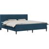 vidaXL Letto con materasso e testiera blu 180 x 200 cm in velluto