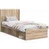 vidaXL Letto matrimoniale con contenitore e testiera, 2 pezzi, in legno composito