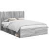 vidaXL Letto matrimoniale con contenitore e testiera, colore Sonoma, 150 x 200 cm
