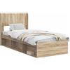 vidaXL Struttura letto con contenitore e testiera in rovere Sonoma 75 x 190 cm