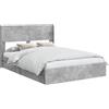 vidaXL Struttura letto con contenitore e testiera, grigio cemento, 150 x 200 cm