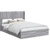 vidaXL Letto matrimoniale con contenitore e testiera, colore Sonoma, 150 x 200 cm